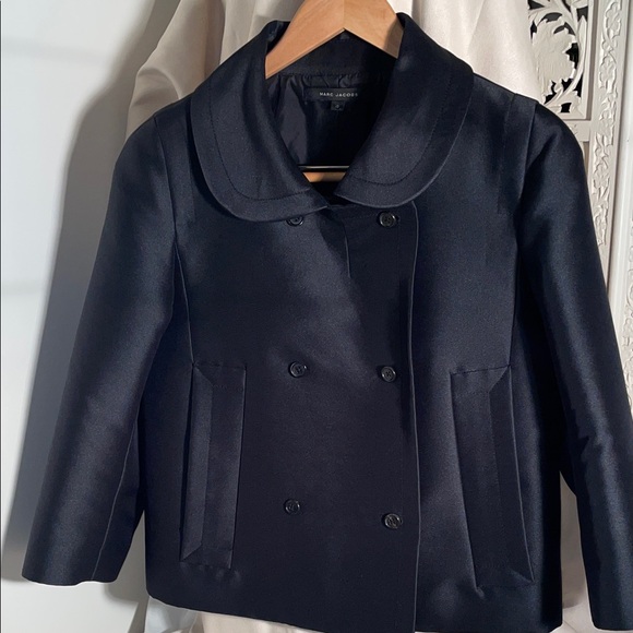 Marc Jacobs thick Black Double-Breasted Pea Coat. - Picture 2 of 11